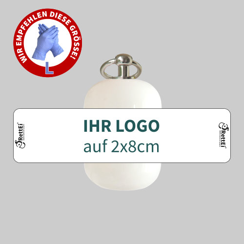 Erste-Hilfe Schlüsselanhänger mit Logo bedrucken - RettEi