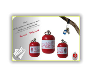 Erste-Schlüsselanhänger Werbeaktion RettEi-Original in rot von 03_2015