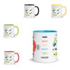 Motivtasse mit unterschiedlichen Farbenvarianten mit Herzlungenwiederbelebung und stabile Seitenlage