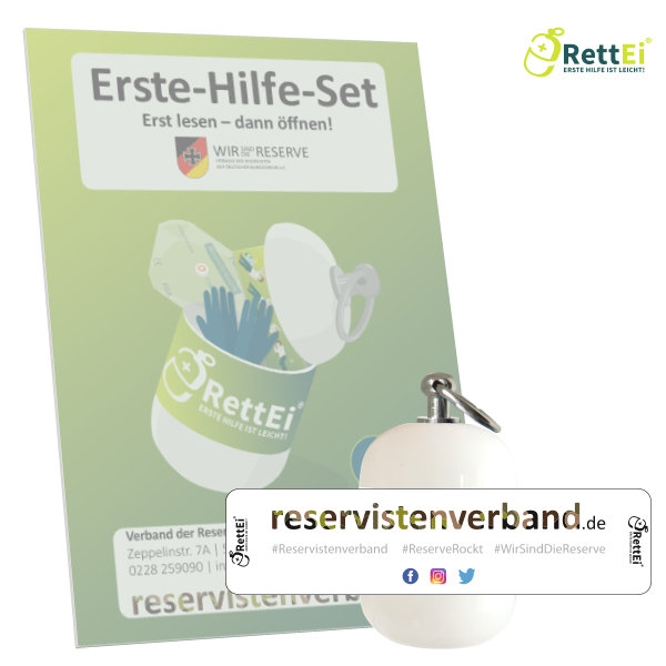 Erste Hilfe Schluesselanhaenger mit Beatmungstuch Reservistenverband