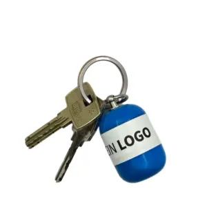 Erste-Hilfe Set als Streuartikel – ideal als Giveaway & personalisiertes Kundengeschenk – Notfallset mit Logo bedrucken lassen in blau am Schlüsselbund