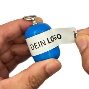 Erste-Hilfe Set als Streuartikel – ideal als Giveaway & personalisiertes Kundengeschenk – Notfallset mit Logo bedrucken lassen in blau beim öffnen