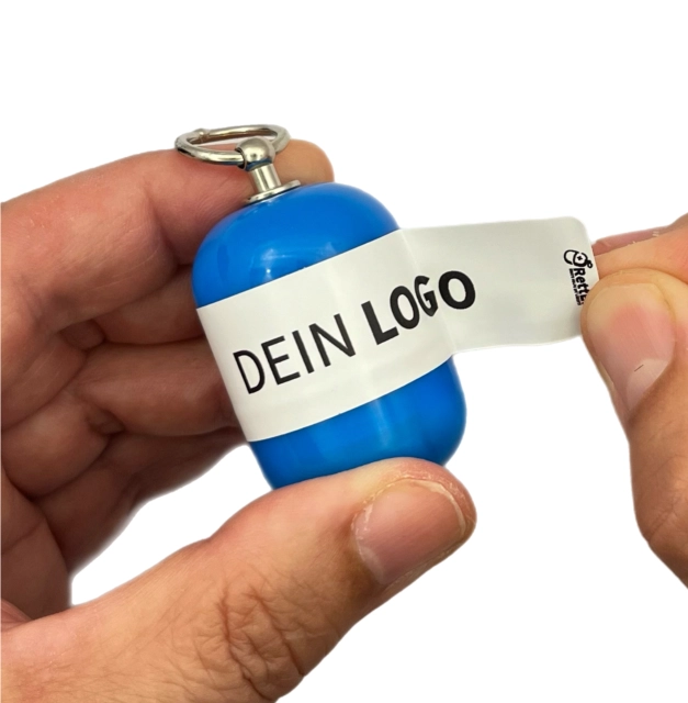 Erste-Hilfe Set als Streuartikel – ideal als Giveaway & personalisiertes Kundengeschenk – Notfallset mit Logo bedrucken lassen in blau beim öffnen